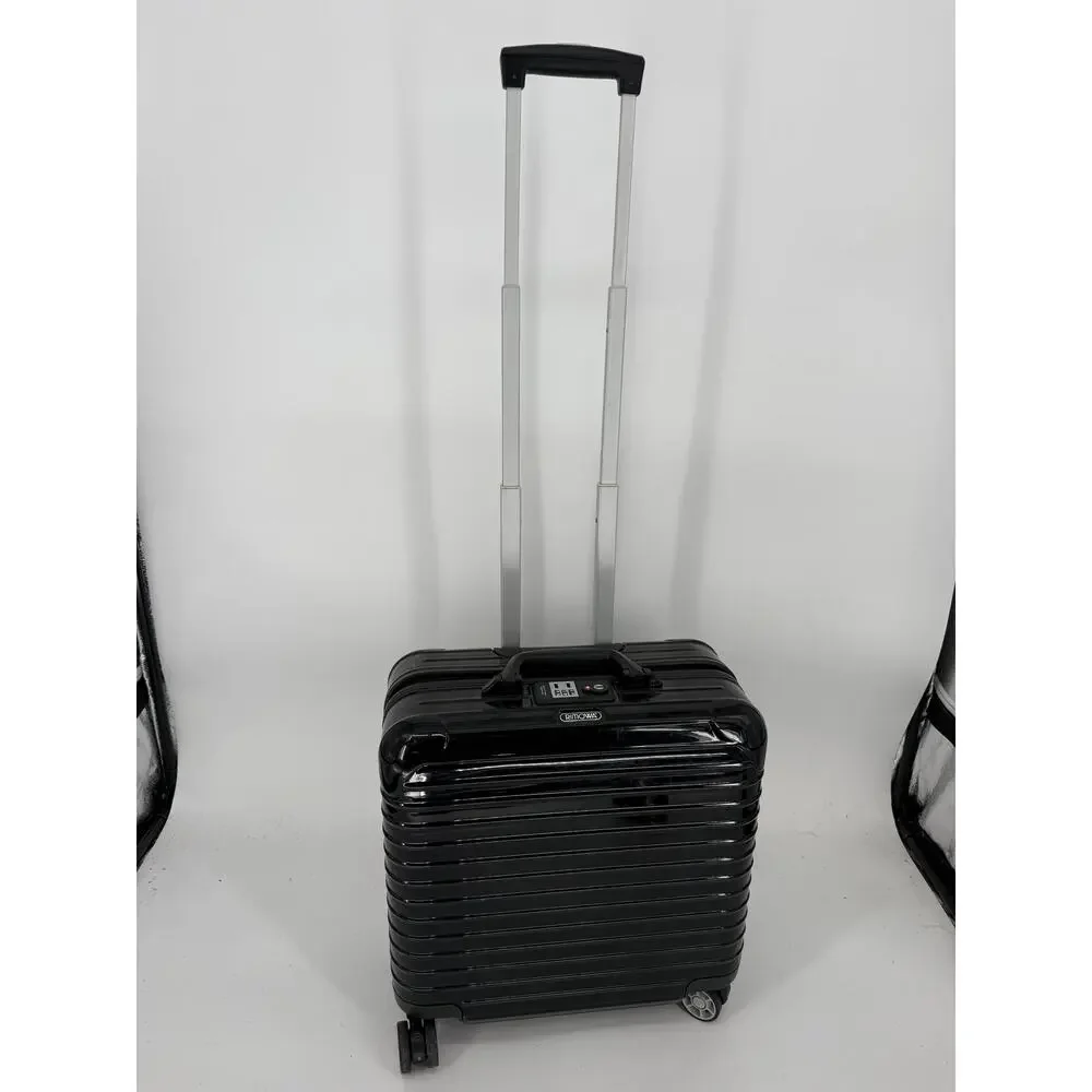 Rimowa Black Gloss Polycarbonate Compact Carry On Salsa Suitcase Luggage